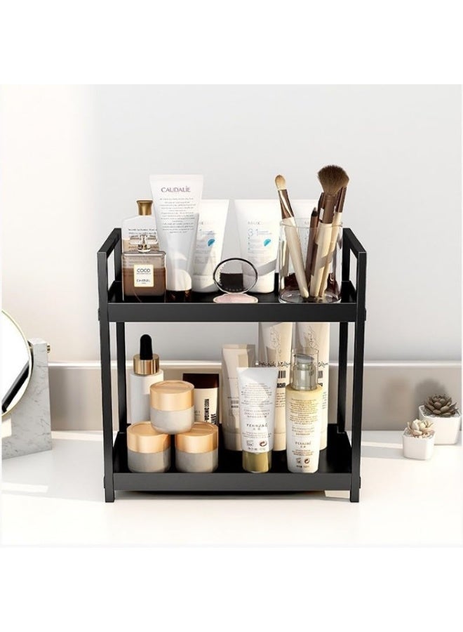 LOKIPA Bathroom Counter Organizer, Bathroom Organizers and Storage Countertop, 2 Tier Black Counter Shelf for Vanity Tables, Dresser, Makeup - Image 3