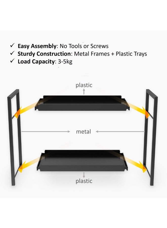 LOKIPA Bathroom Counter Organizer, Bathroom Organizers and Storage Countertop, 2 Tier Black Counter Shelf for Vanity Tables, Dresser, Makeup - Image 5