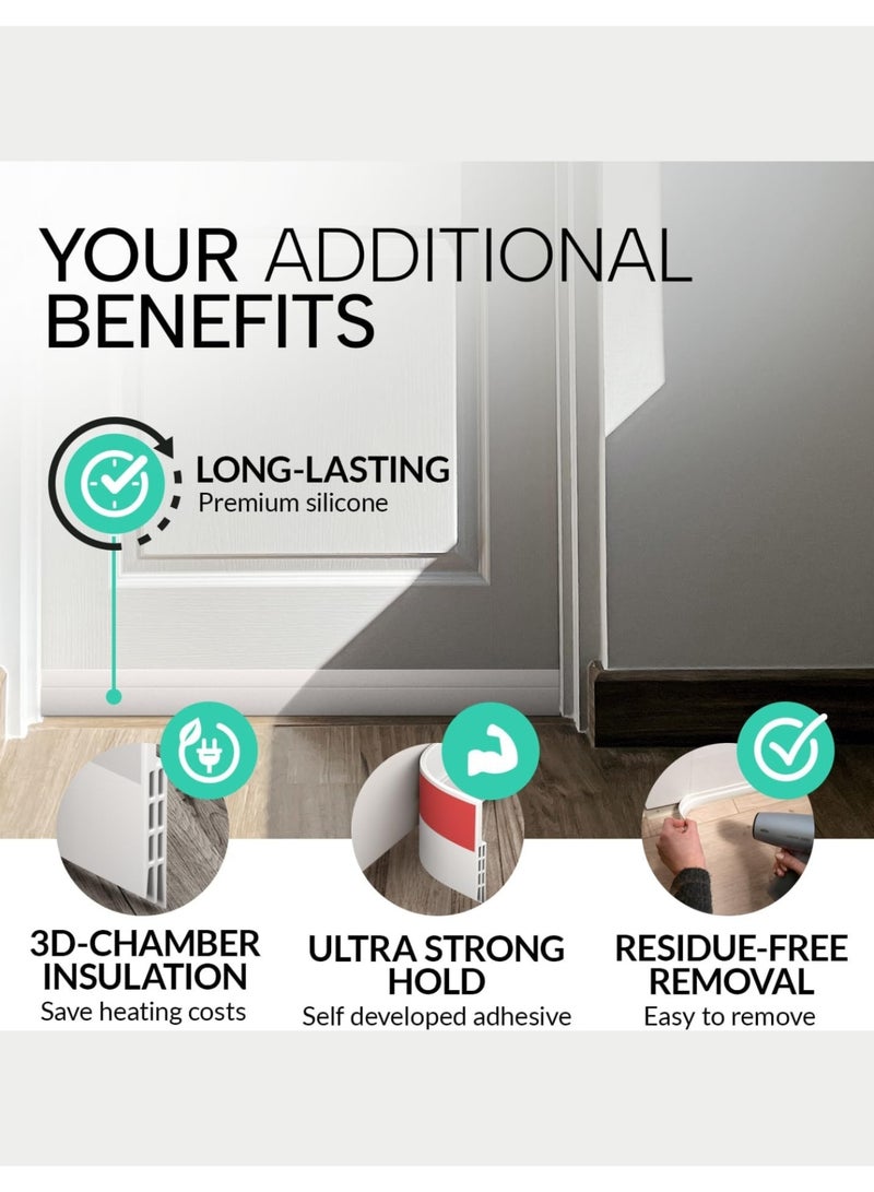 ف.ا.م.س سدادة مسودة الباب، ختم تحت الباب بطول ٢٤٠ سم، ممسحة الباب للأبواب الخارجية والداخلية، مانع مسودة الباب السفلي للغبار وعزل الضوضاء - Image 4