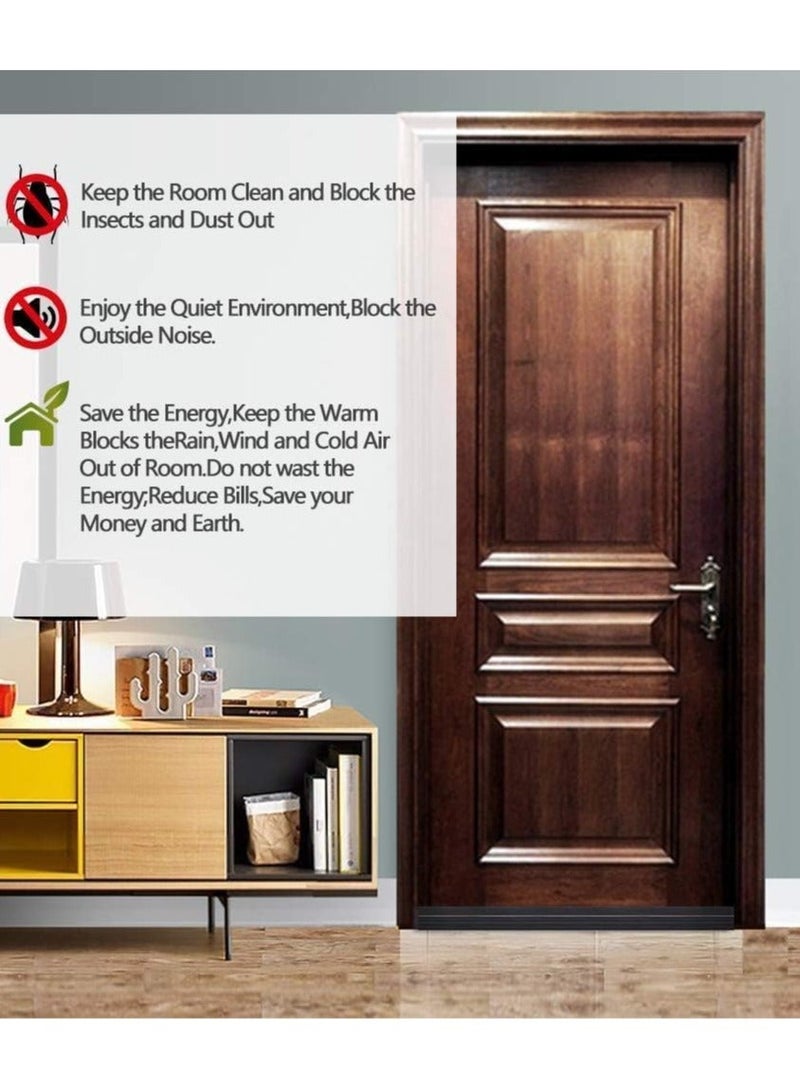 ف.ا.م.س سدادة مسودة الباب، ختم تحت الباب بطول ٢٤٠ سم، ممسحة الباب للأبواب الخارجية والداخلية، مانع مسودة الباب السفلي للغبار وعزل الضوضاء - Image 3