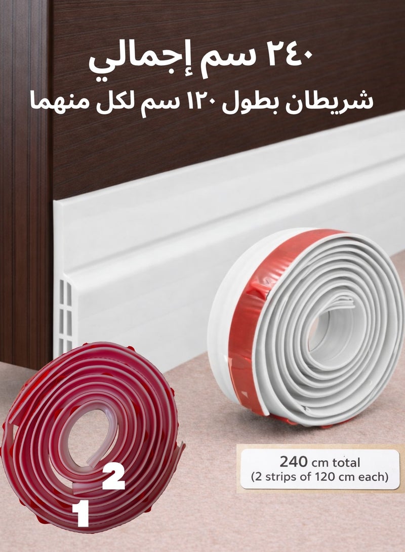 ف.ا.م.س سدادة مسودة الباب، ختم تحت الباب بطول ٢٤٠ سم، ممسحة الباب للأبواب الخارجية والداخلية، مانع مسودة الباب السفلي للغبار وعزل الضوضاء - Image 1