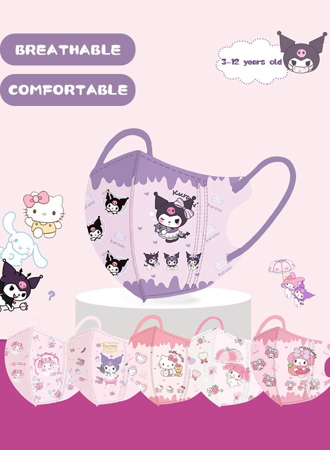 20 Pack Kids Disposable Face Mask Ages 5-12 Filter 3-Layer Safety Face Masks for Kids Daily Use, All Metal Nose Clips - Image 4