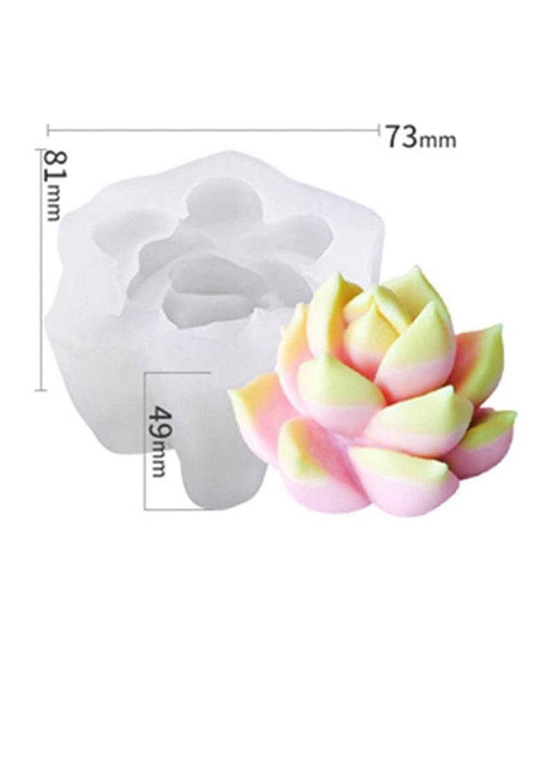 Skytail Skytail Lotus Silicone Candle Mould Succulent Lotus Flower Shape for Making Scented Candle Wax Waxmelts Aromatherapy Chocolate Candy Cake Decoration Cupcake Soap Making Resin Crafts Home Decor Party Gifts Molds  - Image 2