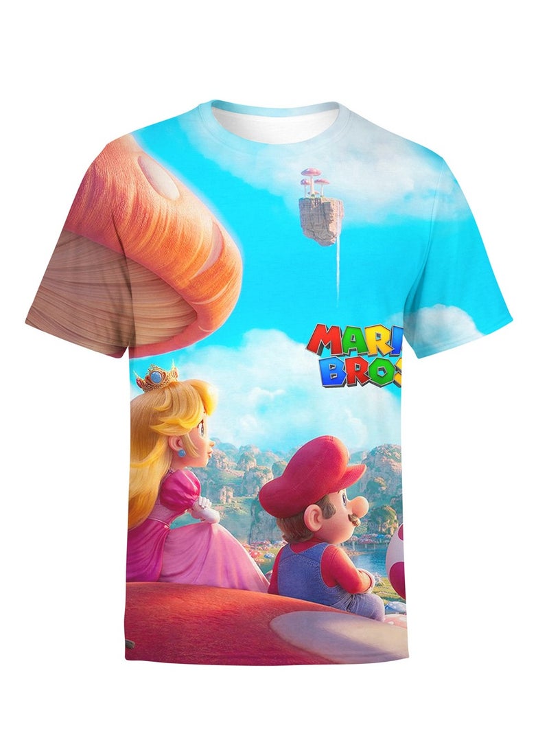 Cartoon Super Mario Brothers trendy T-shirt 3D digital printing personalized breathable T-shirt - Image 1