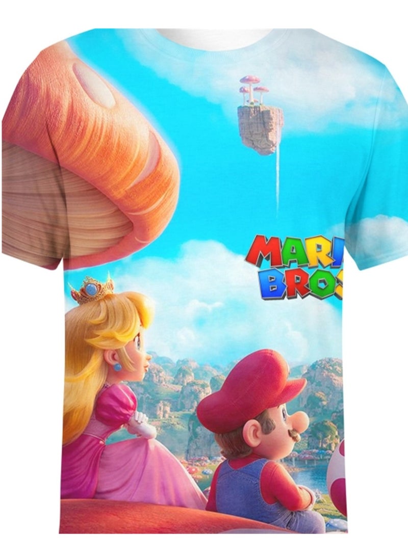 Cartoon Super Mario Brothers trendy T-shirt 3D digital printing personalized breathable T-shirt - Image 2