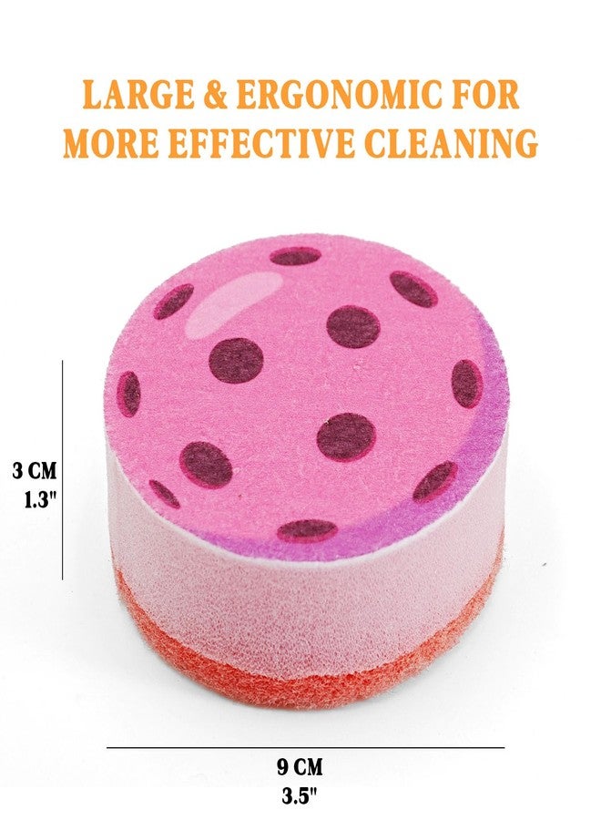 DWATAN Pickleball Gifts 3pcs Cleaning Sponges, Colorful Triple-Layer Kitchen Sponges with Scrubby Base, Fun Pickleball Gifts for Women & Men, Gift-Ready Packaging, Pink - Image 5