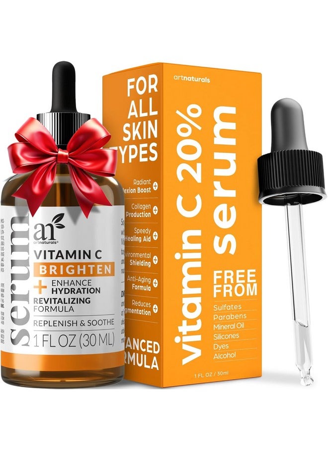 artnaturals - artnaturals Anti-Aging Vitamin C Serum - (1 Fl Oz / 30ml) - with Hyaluronic Acid and Vit E - Wrinkle Repairs Dark Circles, Fades Age Spots and Sun Damage - Enhanced 20% Vitamin C - Image 1