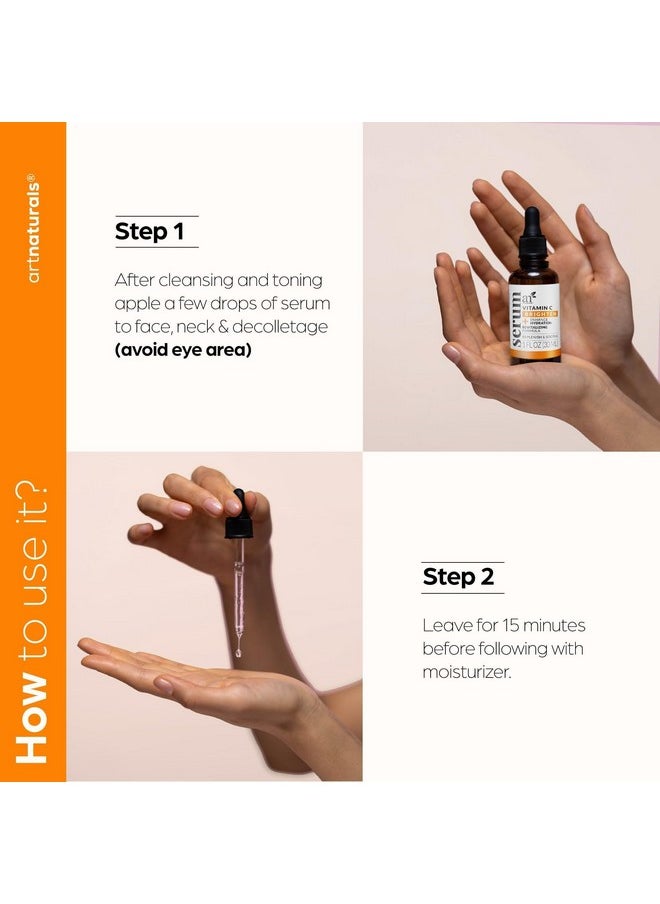artnaturals - artnaturals Anti-Aging Vitamin C Serum - (1 Fl Oz / 30ml) - with Hyaluronic Acid and Vit E - Wrinkle Repairs Dark Circles, Fades Age Spots and Sun Damage - Enhanced 20% Vitamin C - Image 1