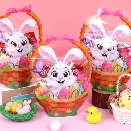 LOAVER 50 Pcs Easter Zip Lock Bags Plastic Sealing Pouches with Handles Resealable Bunny Candy Tote Bags for Easter Holiday Party Egg Hunt Gift Wrapping - Image 4