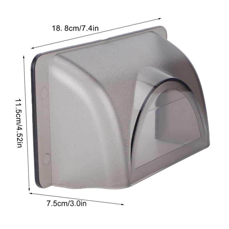 Gray PV Plastic Rain Cover 7.4x4.5x3.0in for Outdoor Doorbell Intercom - Image 3