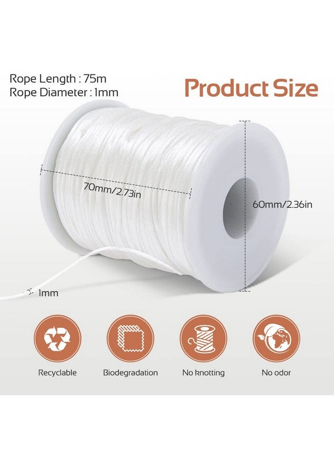 بروميس بيبي حبل من الساتان الأبيض من Promise Babe لسلسلة قلادة بطول 75 مترًا من خط لوازم الحرف اليدوية - Image 5