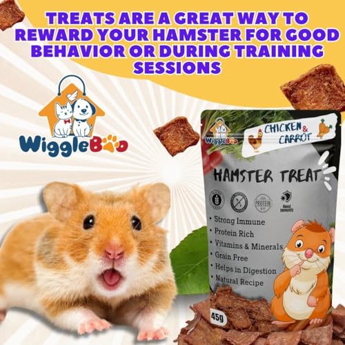 WiggleBoo Chicken & Carrot Hamster Treat | Protein Rich | Healthy Crunchy Food Snack | 45g - Image 4