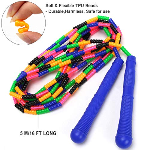 Coolrunner Skipping Ropes,adjustable Plastic Segmented Jump Rope,16 FT Long Jump Rope(2 PACK), Double Dutch Jump Rope, Fitness Workout Indoor & Outdoor Skipping Rope for Kids Men and Women - Image 2