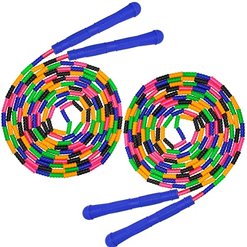 Coolrunner Skipping Ropes,adjustable Plastic Segmented Jump Rope,16 FT Long Jump Rope(2 PACK), Double Dutch Jump Rope, Fitness Workout Indoor & Outdoor Skipping Rope for Kids Men and Women - Image 1