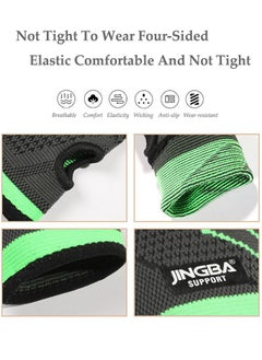 JINGBA SUPPORT Adult Sweat-Absorbent Breathable Knitted Outdoor Wrist Guard Weightlifting Wrist Guard Sports Protective Gear, Comfortable Hand Support For Arthritis, Tendonitis, Sprains, Exercise, Carpal Tunnel - Green, Size M  - Image 3