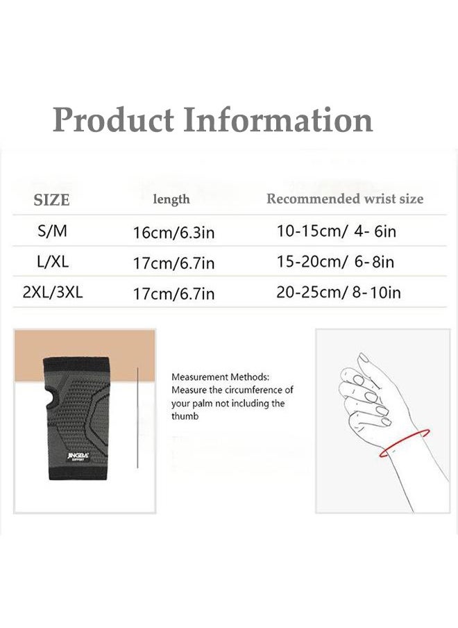JINGBA SUPPORT Adult Sweat-Absorbent Breathable Knitted Outdoor Wrist Guard Weightlifting Wrist Guard Sports Protective Gear, Comfortable Hand Support For Arthritis, Tendonitis, Sprains, Exercise, Carpal Tunnel - Green, Size M  - Image 4
