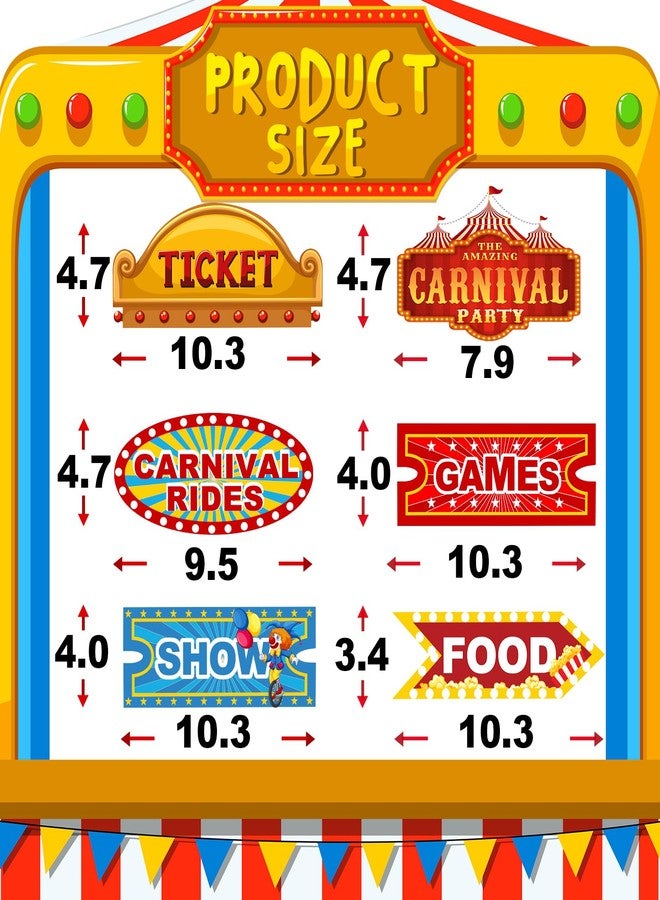 HaPiBiDesign 30 Pieces Circus Party Decoration - Carnival Party Directional Signs Decor - Carnival Theme Party Decorations - Image 2