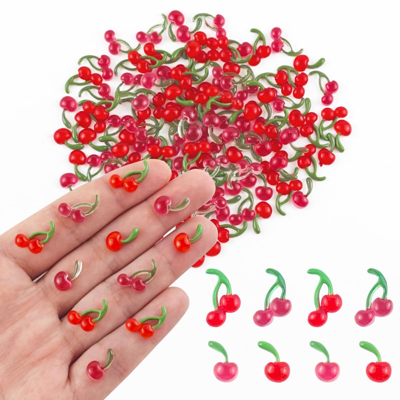 HOMICO 200 Pieces Tiny Cherry for Dollhouse Miniatures Resin Food for Crafts Mini Cherry Decor for Dollhouse Mini Kitchen Fairy Garden Micro Landscaping Decoration - Image 3