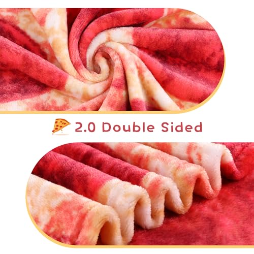 LetsFunny Pizzas Blanket, 2.0 Double Sided Wrap Throw Blanket for Adults Kids, Giant Funny Realistic Food Blankets, Soft Flannel Round Throw Blanket Cool Presents - Image 4