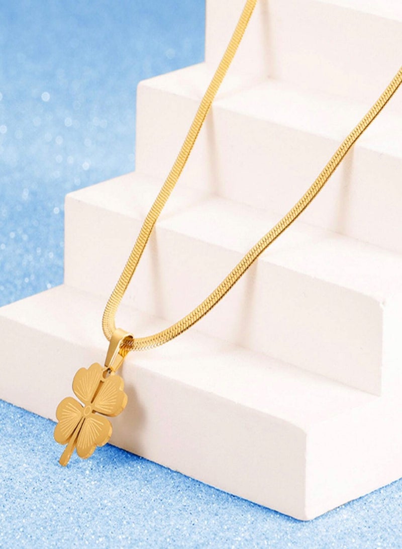 Casual collection Elegant & High Quality Stainless Steel Gold Plated Necklace For Women - Image 4