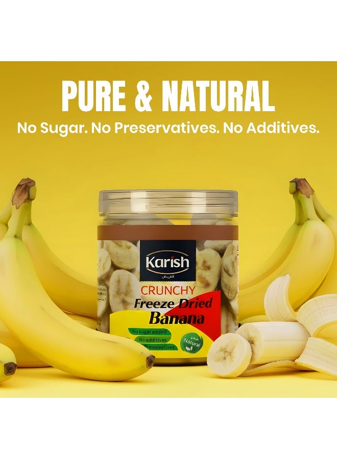Karish Crunchy Bites Freeze-Dried Banana - Crispy Freeze-Dried Fruit Snack - No Added Sugar - Naturally Sweet & Crunchy - Healthy On-the-Go Snack for Kids & Adults, 45g - Image 2