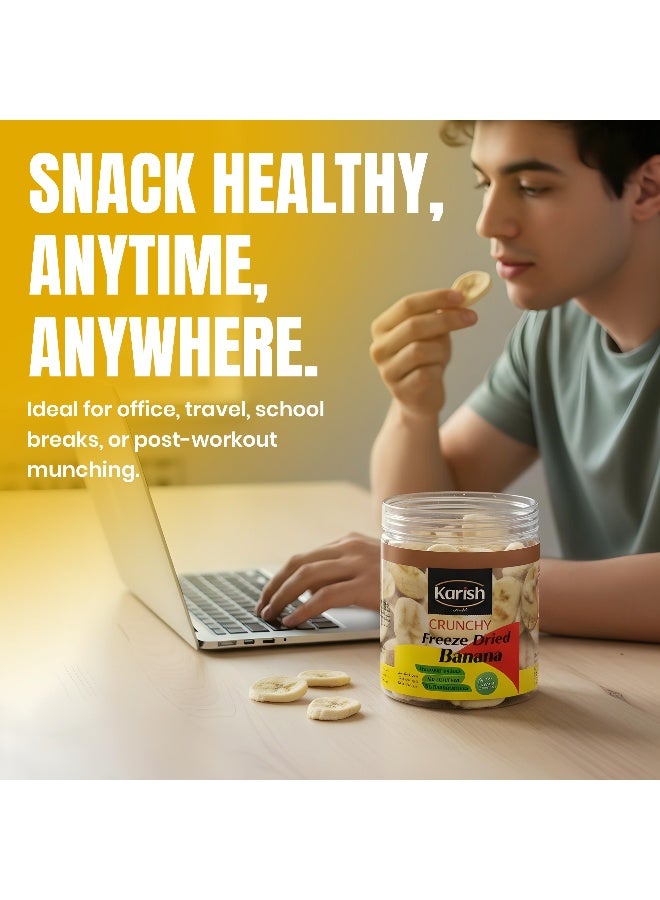 Karish Crunchy Bites Freeze-Dried Banana - Crispy Freeze-Dried Fruit Snack - No Added Sugar - Naturally Sweet & Crunchy - Healthy On-the-Go Snack for Kids & Adults, 45g - Image 3