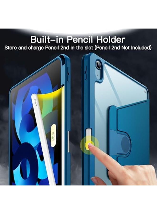 جي تيك حافظة دوارة لجهاز ايباد اير 11 انش M2 2024 وايباد اير 5 4 2022 2020 الجيل الخامس والرابع 10.9 انش مع حامل واقٍ يدور 360 درجة وظهر شفاف مع خاصية الاستيقاظ التلقائي والاستيقاظ باللون الازرق - Image 5