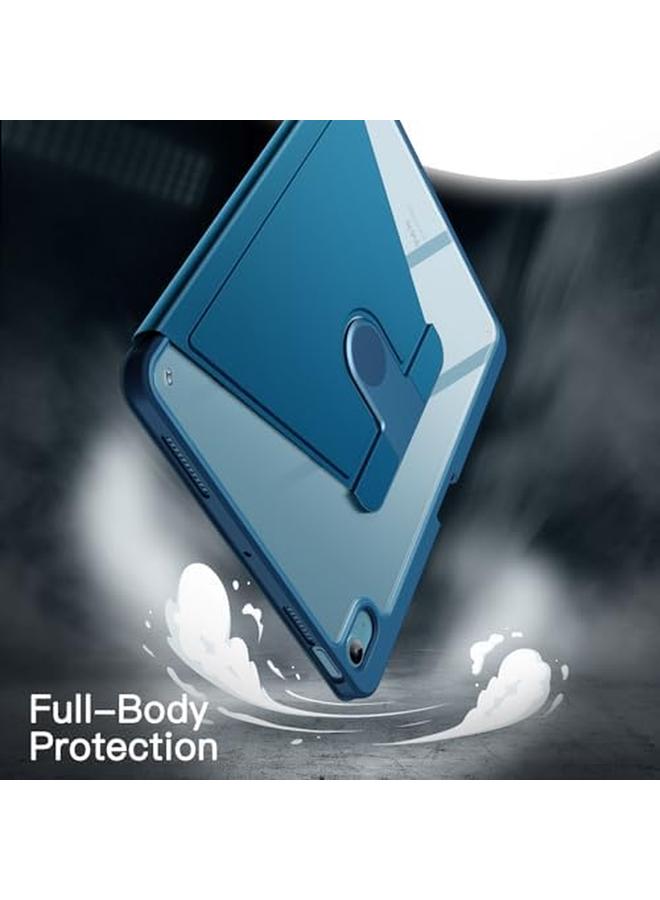 جي تيك حافظة دوارة لجهاز ايباد اير 11 انش M2 2024 وايباد اير 5 4 2022 2020 الجيل الخامس والرابع 10.9 انش مع حامل واقٍ يدور 360 درجة وظهر شفاف مع خاصية الاستيقاظ التلقائي والاستيقاظ باللون الازرق - Image 4