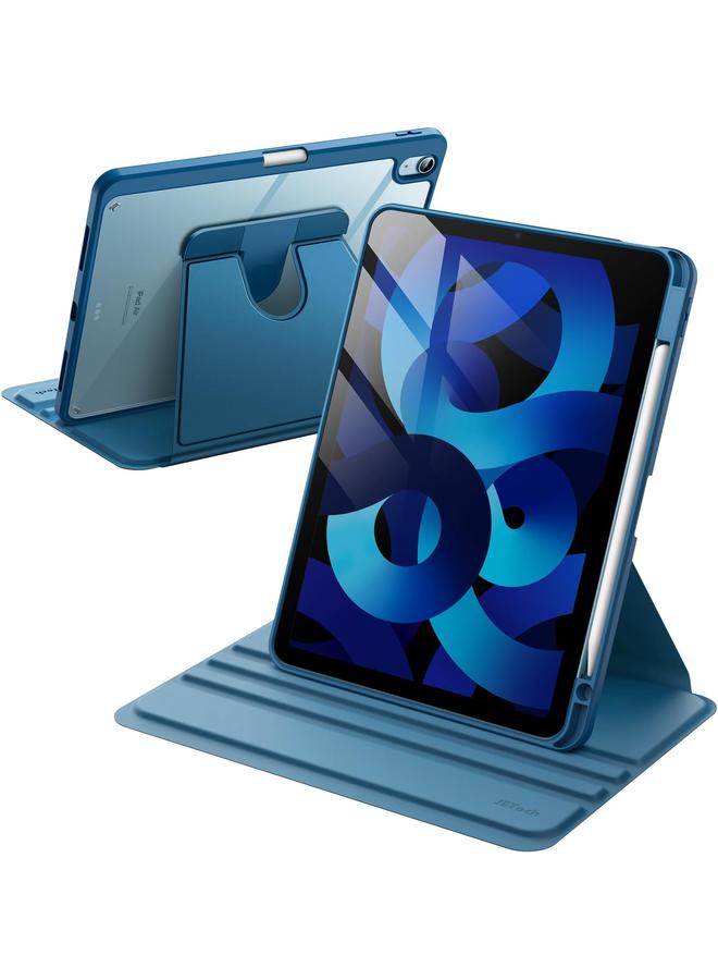 جي تيك حافظة دوارة لجهاز ايباد اير 11 انش M2 2024 وايباد اير 5 4 2022 2020 الجيل الخامس والرابع 10.9 انش مع حامل واقٍ يدور 360 درجة وظهر شفاف مع خاصية الاستيقاظ التلقائي والاستيقاظ باللون الازرق - Image 1