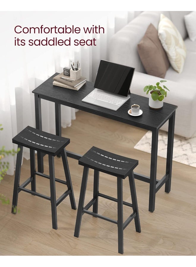 فاساجيل طقم كرسي بار من VASAGLE مكون من 2 – ارتفاع كونتر 74 سم، تصميم صناعي، هيكل فولاذي مع مسند للقدم، كراسي مطبخ وبار إفطار – 46 × 33 × 74 سم - Image 5