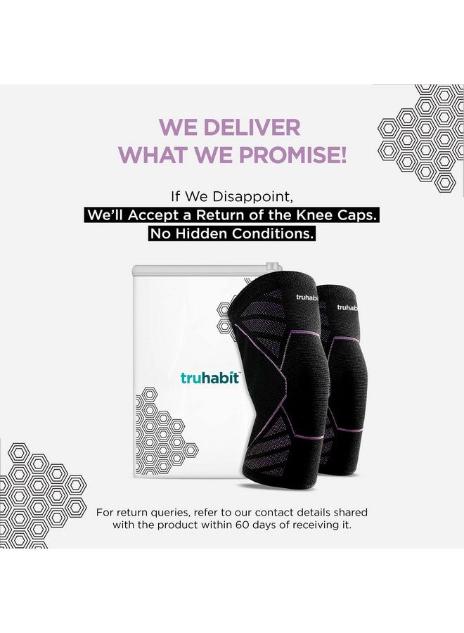 TruHabit TruHabit Fabric Knee Caps For Women (Medium) Advanced Compression & Anti-Slip Knee Support For Women; Knee Support; Knee Cap For Women With 4-Way Stretch (1 Pair) - Image 2
