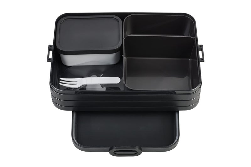 Mepal Bento Box Large - Lunch Box with Bento Box - for 4 Sandwiches or 8 Slices of Bread - Lunch Box for Sandwiches  Small Snacks & Left Overs - Lunch Box Adults - Nordic Black - Image 1