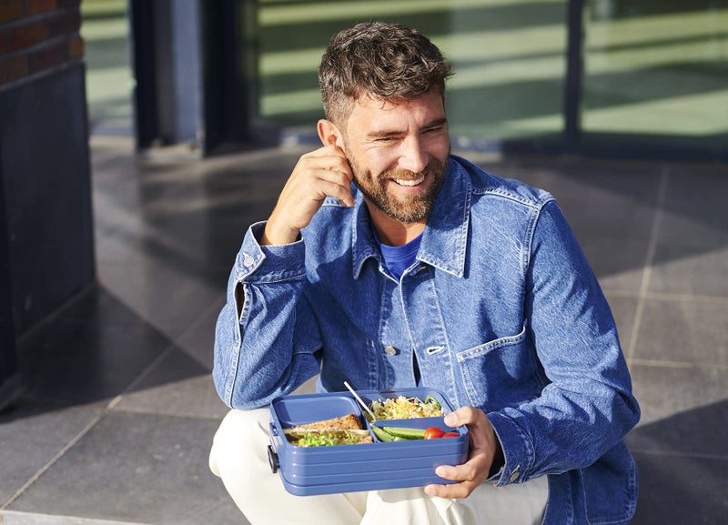 Mepal Bento Box Large - Lunch Box with Bento Box - for 4 Sandwiches or 8 Slices of Bread - Lunch Box for Sandwiches  Small Snacks & Left Overs - Lunch Box Adults - Nordic Black - Image 5