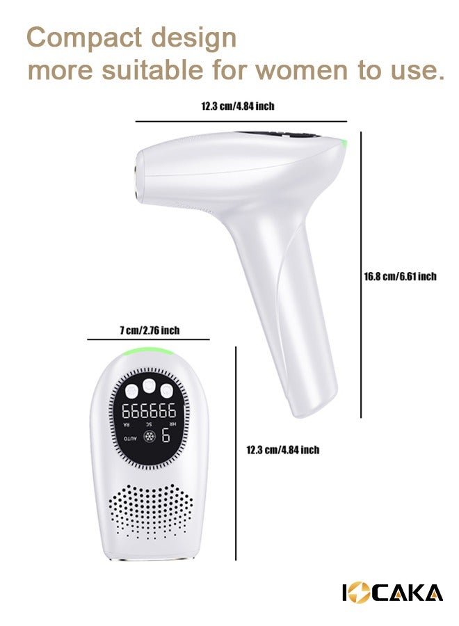 IOCAKA White, easy to carry, Ice Compress,3-In-1 Home Laser Hair Removal IPL Hair Smaller size, more suitable for women's use - Image 3