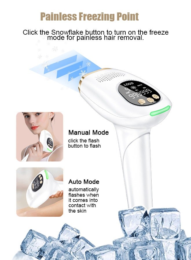 IOCAKA White, easy to carry, Ice Compress,3-In-1 Home Laser Hair Removal IPL Hair Smaller size, more suitable for women's use - Image 4