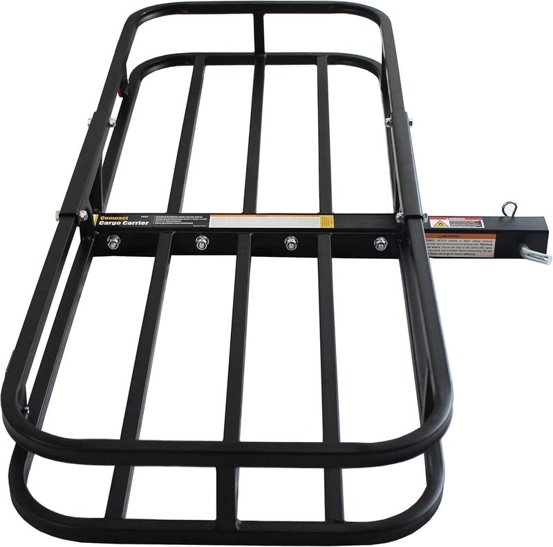 MaxxHaul 50890 53" x 19-1/2" Hitch Cargo Carrier with Hitch Tightener - Trailer Mount Steel with High Side Rails for RV Truck SUV Van Car 2" Receiver 500-lb Load Capacity, Black - Image 3