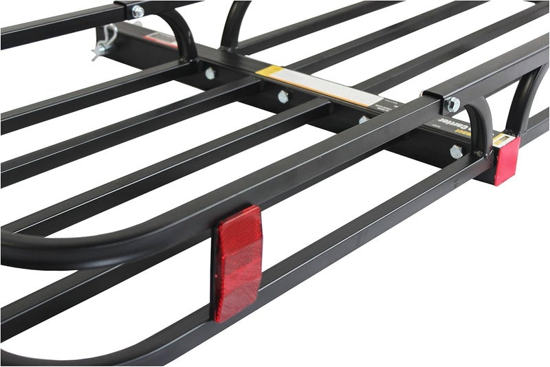 MaxxHaul 50890 53" x 19-1/2" Hitch Cargo Carrier with Hitch Tightener - Trailer Mount Steel with High Side Rails for RV Truck SUV Van Car 2" Receiver 500-lb Load Capacity, Black - Image 4
