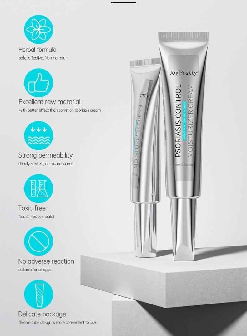 JoyPretty 2-PACKS Psoriasis Relief Cream , Anti-Bacterial Moisturizer for Scaly Skin & Redness â Natural Herbal Cream for Eczema, Dermatitis, Psoriasis, and Vitiligo â Unisex (20g*2) - Image 4