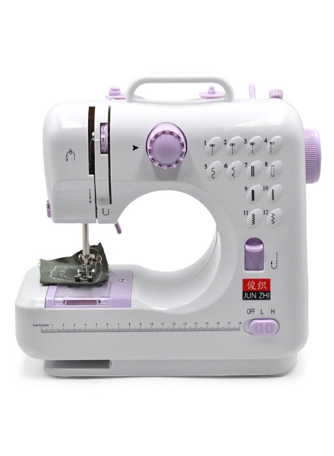 ATM Electric Sewing Machine, 12-Needle Two-Way Household Portable Sewing Machine for Sewing Clothing, Overlocking, Buttonholes - Image 1