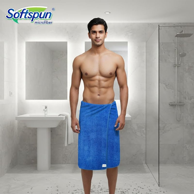 SOFTSPUN Microfiber High Loop Bath & Hair Care Towel, 60X120 Cms 1 pcs Towel Set 380 GSM (Sky Blue). Super Soft & Comfortable, Quick Drying, Ultra Absorbent in Large Size. - Image 4