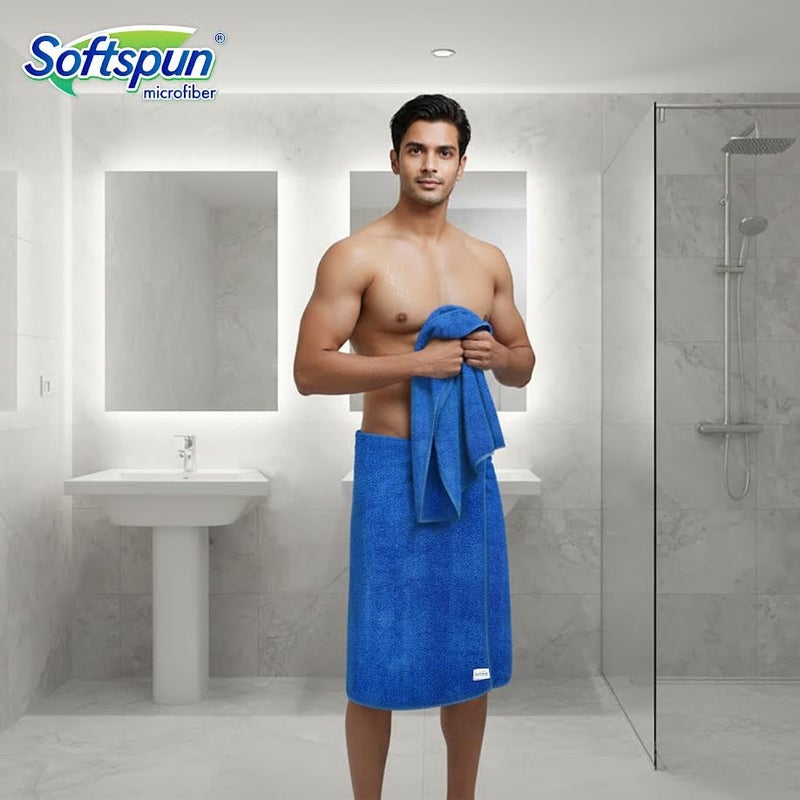 SOFTSPUN Microfiber High Loop Bath & Hair Care Towel, 60X120 Cms 1 pcs Towel Set 380 GSM (Sky Blue). Super Soft & Comfortable, Quick Drying, Ultra Absorbent in Large Size. - Image 3