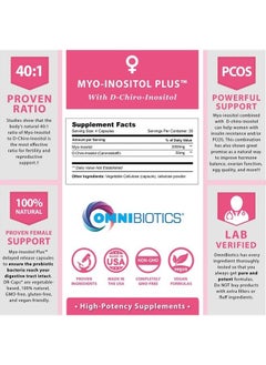 OmniBiotics Myo-Inositol Plus & D-Chiro-Inositol | PCOS Supplement | Helps Promote Hormone Balance and Support Ovarian Function | Natural Fertility Supplements (120 Capsules)  - Image 4