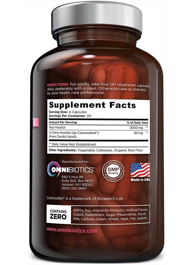 OmniBiotics ميو-إينوزيتول بلس ودي-شيرو-إينوزيتول | مكمل غذائي لمتلازمة تكيس المبايض | يساعد على تعزيز توازن الهرمونات ودعم وظيفة المبيض | مكملات طبيعية للخصوبة (120 كبسولة)  - Image 5