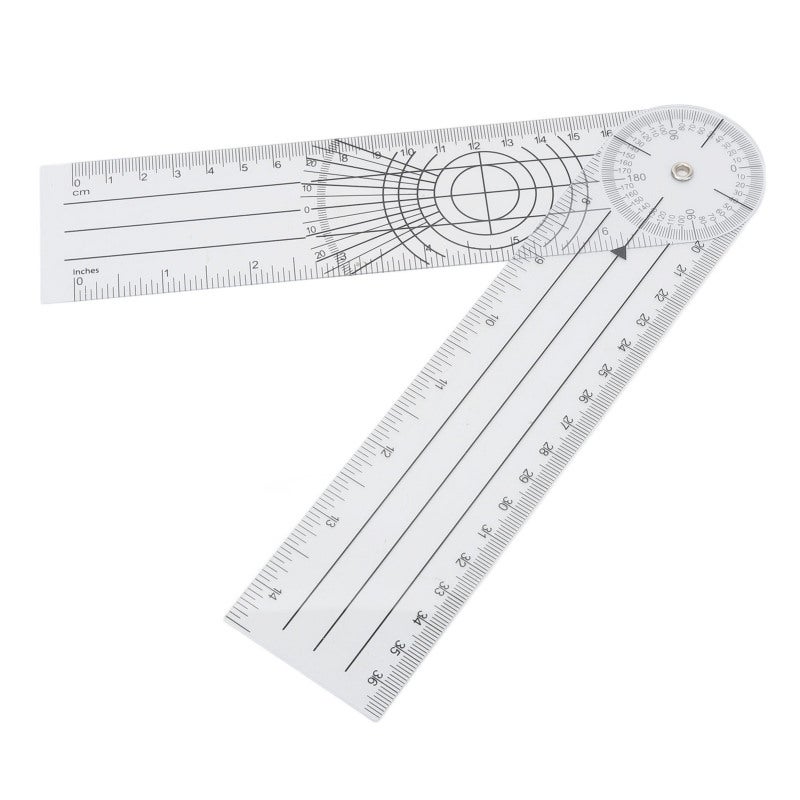Angle Ruler: 360° Rotatable Protractor Leg - Transparent Flexible Adjustable Ruler for Artists Builders Engineers Designers Students - Image 2