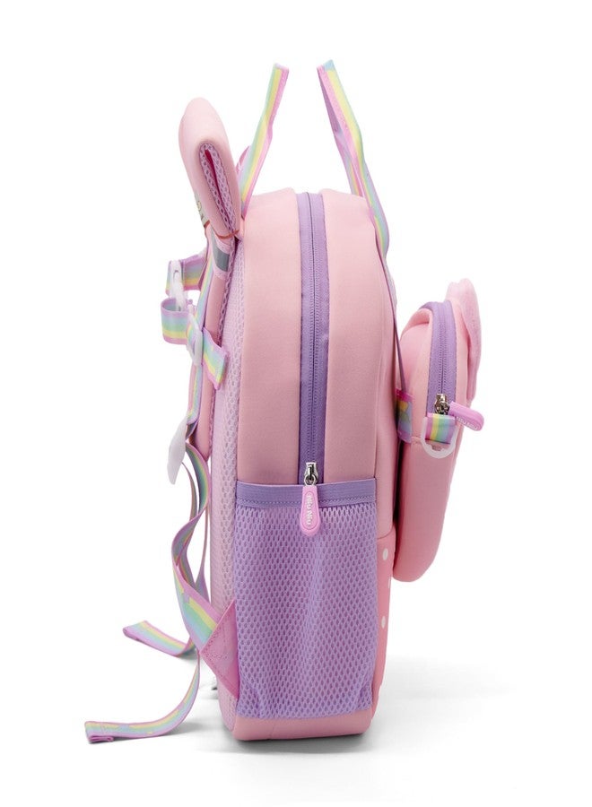 Kiditos Toddler Backpack, My Lovely Rabbit (with Removable Sling Bag Attached), Children Preschool Nursery Travel Bag with Safety Features for Baby Boys & Girls, Age 2 to 6 Years, Pink - Image 4