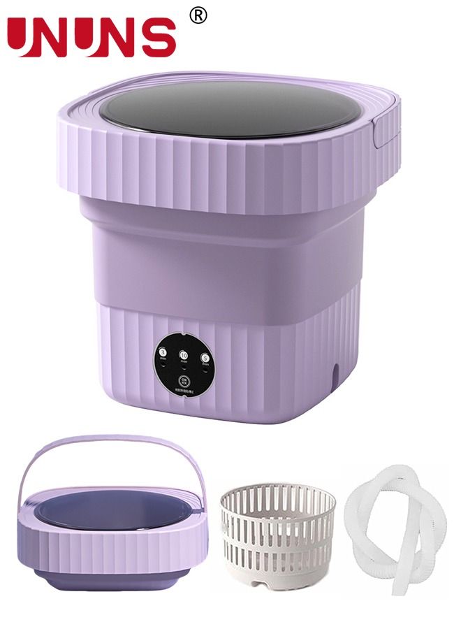 UNUNS Portable Washing Machine,6L Foldable Mini Washing Machine,Small Washing Machine For Underwear,Baby Clothes,or Small Items, Suitable For Apartments,Dormitories,Camping,Purple - Image 1
