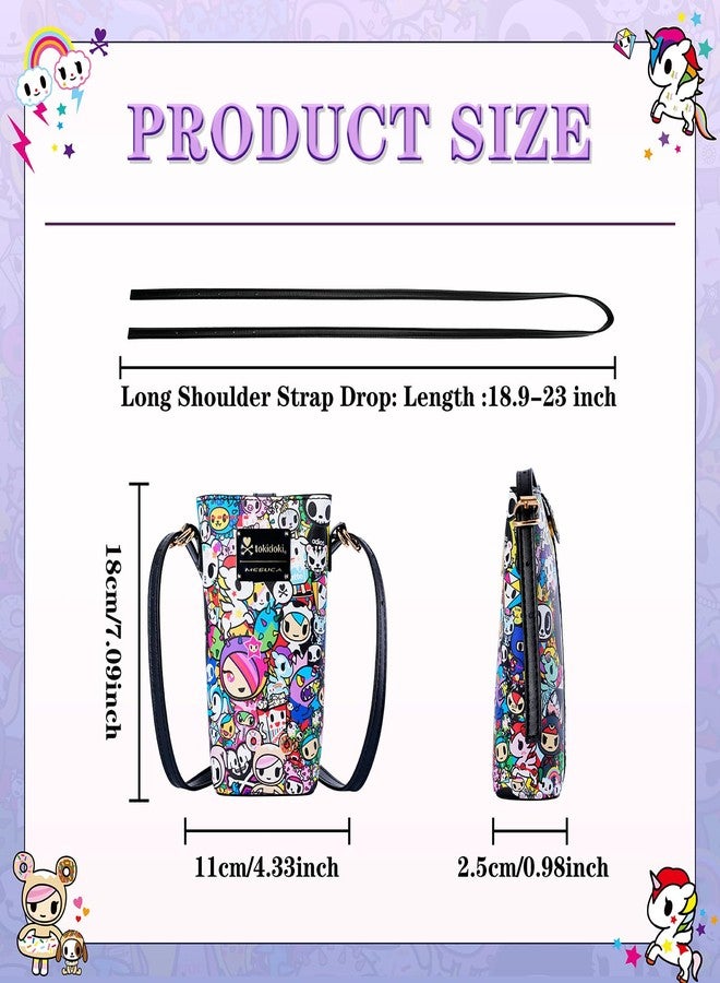 MESUCA Tokidoki PU Leather Crossbody Purse, Unicorno Button Cell Phone Bag for Women Mini Shoulder Purse Wallet Smart Phone Pocket with Credit Card (Color) - Image 2