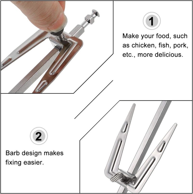 DOITOOL شوكة قلاية الهواء من الفولاذ المقاوم للصدأ، قطع غيار ملحقات قلاية الهواء، شوكة دجاج مشوي، سمك، لحم للشواء في المنزل أو في الهواء الطلق، 9.8"L x 1.9"W - Image 3