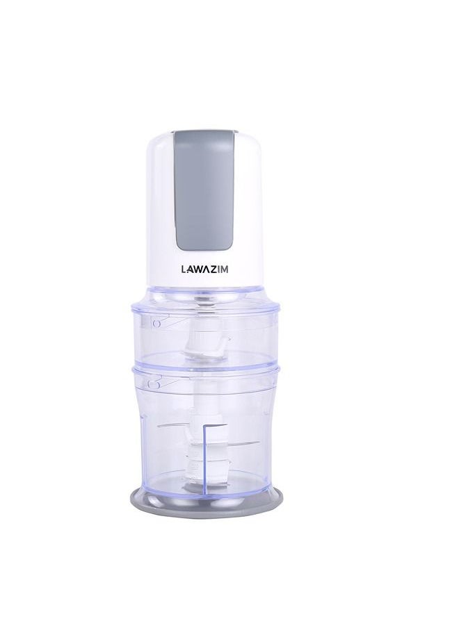 LAWAZIM Electric Chopper 700ml 400W | Fast blades for cutting vegetables in a short time Stainless Steel  - Image 1