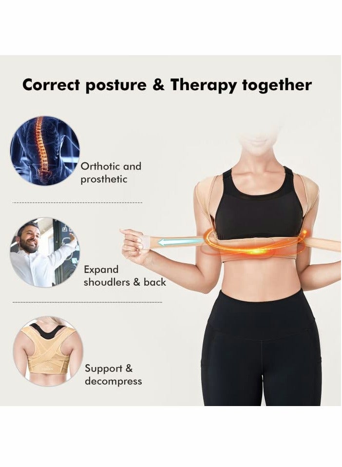 Adjustable Breathable Back Straightener for Improved Posture, Clavicle Support for Neck and Shoulder Relief, Unisex Design, Size L 31 to 39 Inches - Image 3